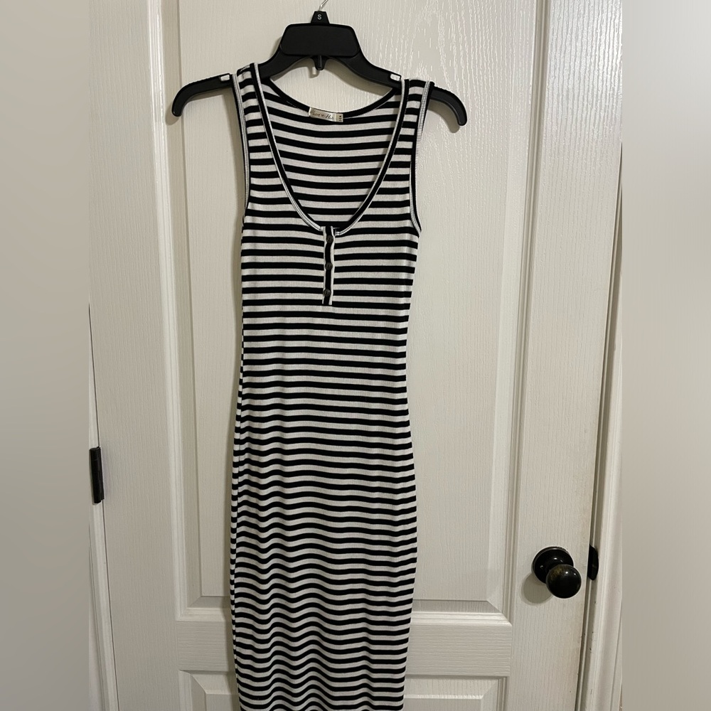 Black and white striped sundress